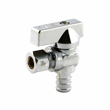 AMERICAN IMAGINATIONS 0.5 in. Unique Chrome Ball Valve in Stainless Steel-Brass AI-37942